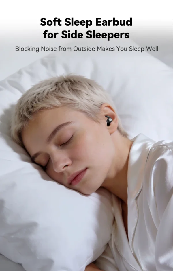 Écouteurs Bluetooth HTC NE76, mini-écouteurs invisibles avec traducteur IA pour le sommeil, écouteurs sans fil souples – Orange.