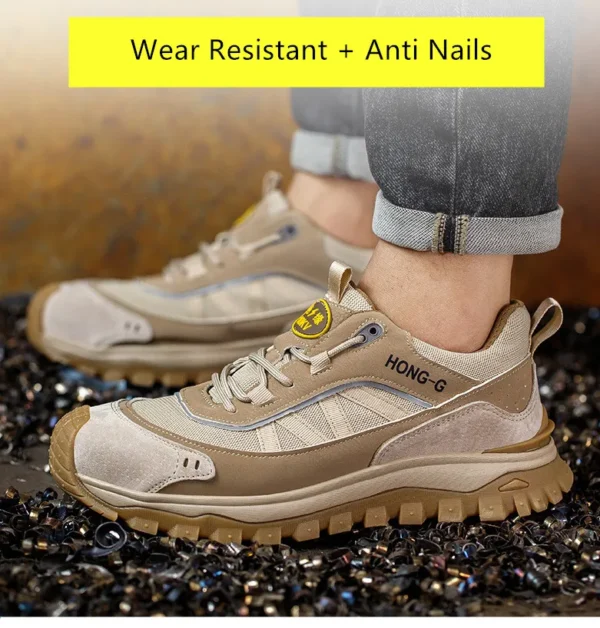 Chaussures de sécurité isolantes pour hommes avec embout en plastique, baskets de travail antidérapantes, chaussures de protection et bottes de travail anti-perforation.