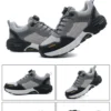 Chaussures de sécurité pour hommes – Style tendance, embout en acier anti-écrasement, semelle en Kevlar – Bottes de travail pour extérieur et atelier industriel – Fermeture à bouton