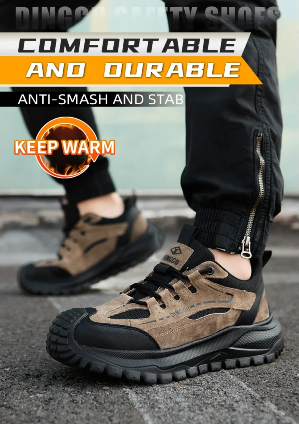 Chaussures de sécurité pour hommes avec embout en acier – Protection anti-écrasement et anti-perforation.