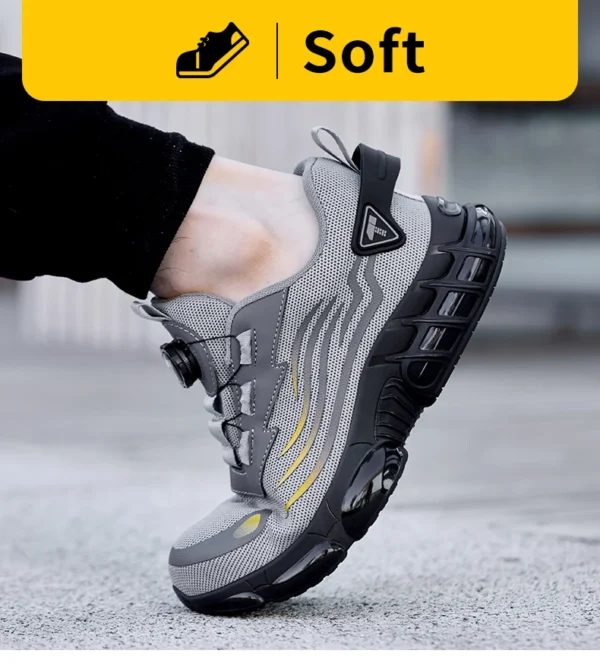 Chaussures de sécurité pour hommes à système de serrage rotatif, chaussures de travail, bottes de sécurité anti-perforation, bottes tactiques.