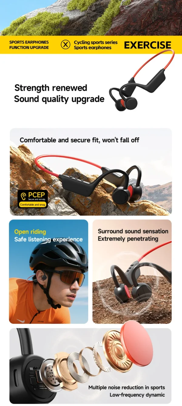 Nouveau casque sans fil Lenovo à conduction osseuse pour la natation et le sport – Bluetooth 5.4, étanche IPX8, avec microphone, idéal pour l'entraînement et le fitness.