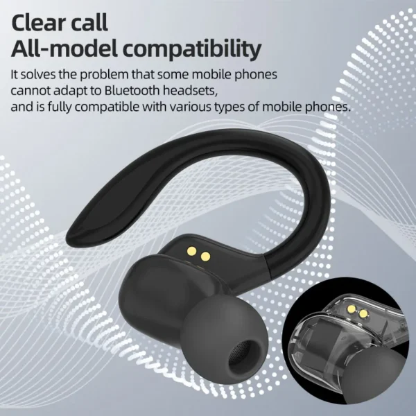 Écouteurs sans fil Otemkay SP16 – Modèle authentique avec contours d'oreille, véritablement sans fil, conçus pour la course à pied, avec microphone.