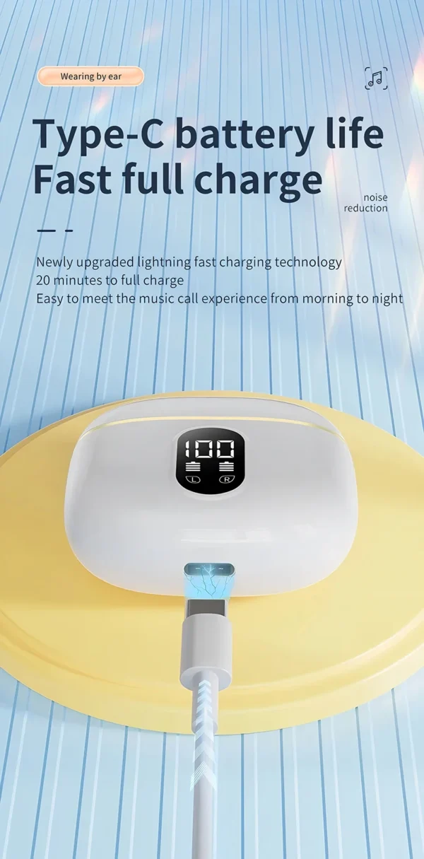 Écouteurs sans fil Bluetooth avec réduction de bruit ENC pour les appels, son stéréo Hi-Fi – Modèle Pro4s (compatible Xiaomi et AirPods)