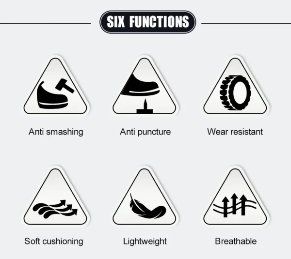 Chaussures de sécurité pour hommes avec embout en acier, semelles anti-écrasement, anti-perforation et antidérapantes ; chaussures de travail industrielles tendance à fermeture par bouton.