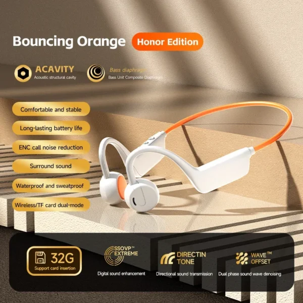 Nouveau casque sans fil Lenovo à conduction osseuse pour la natation et le sport – Bluetooth 5.4, étanche IPX8, avec microphone, idéal pour l'entraînement et le fitness.