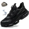 Chaussures de sécurité pour hommes avec système de serrage rotatif – Style sportif, anti-écrasement et anti-perforation