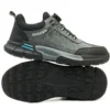 Chaussures de sécurité pour hommes avec embout en acier, semelles anti-écrasement, anti-perforation et antidérapantes ; chaussures de travail industrielles tendance à fermeture par bouton.
