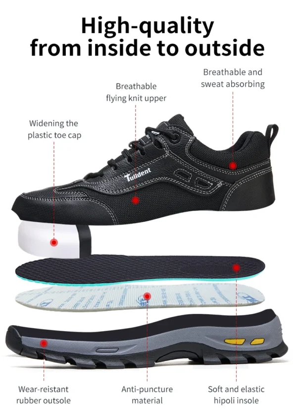 Chaussures de sécurité, chaussures de travail anti-écrasement et anti-perforation, chaussures de protection pour hommes, bottes de protection légères et confortables