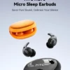 Écouteurs Bluetooth HTC NE76, mini-écouteurs invisibles avec traducteur IA pour le sommeil, écouteurs sans fil souples – Orange.