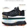 Chaussures de sécurité pour hommes avec fermeture rotative, embout en acier, bottes de travail industrielles respirantes.