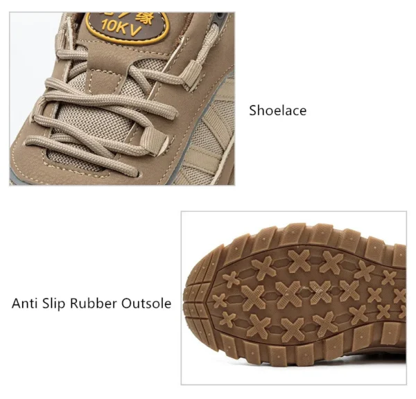 Chaussures de sécurité isolantes pour hommes avec embout en plastique, baskets de travail antidérapantes, chaussures de protection et bottes de travail anti-perforation.