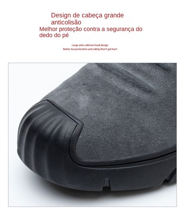 Chaussures de sécurité pour hommes en cuir véritable (croûte de cuir de vache), avec embout composite, semelle anti-perforation, propriétés antistatiques et conception adaptée au soudage ; bottes ultra-résistantes.