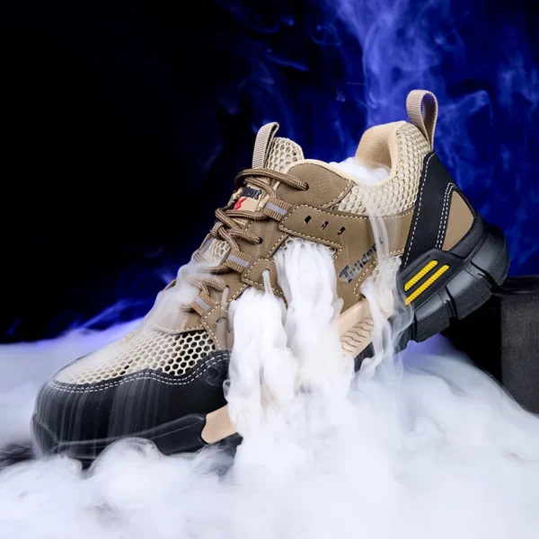 Chaussures de sécurité pour hommes, anti-écrasement et anti-perforation, légères et respirantes.