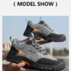 Chaussures de sécurité pour hommes, légères et confortables avec embout de protection en plastique, style tendance, anti-perforation et ultra-résistantes.
