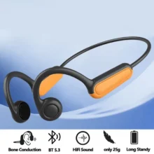 Nouveau casque de sport sans fil à conduction osseuse réelle – Écouteurs Bluetooth avec microphone et fonction mains libres pour la course à pied.