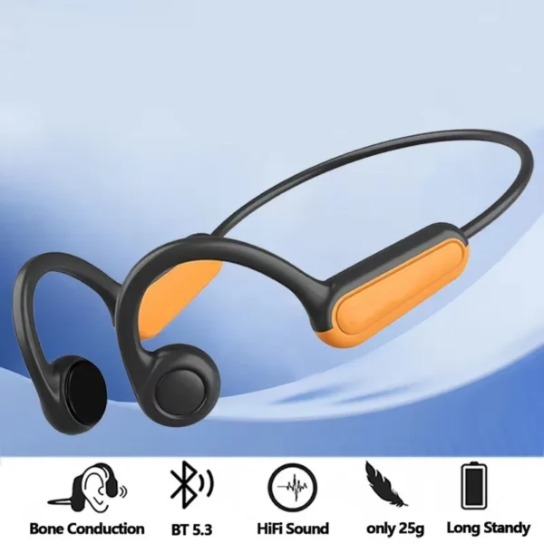 Nouveau casque de sport sans fil à conduction osseuse réelle – Écouteurs Bluetooth avec microphone et fonction mains libres pour la course à pied.