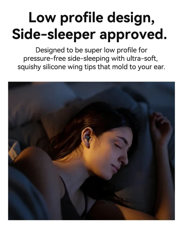 Écouteurs Bluetooth HTC NE76, mini-écouteurs invisibles avec traducteur IA pour le sommeil, écouteurs sans fil souples – Orange.
