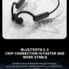 Écouteurs à conduction osseuse réelle B8 – Casque sans fil Bluetooth 5.3 pour le sport avec contour d'oreille et étanchéité IPX5 (idéal pour la course et la conduite)