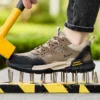 Chaussures de sécurité pour hommes, anti-écrasement et anti-perforation, légères et respirantes.