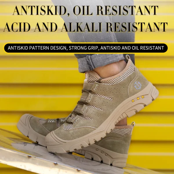 Les chaussures de sécurité pour hommes, légères, souples, confortables, respirantes et antidérapantes.