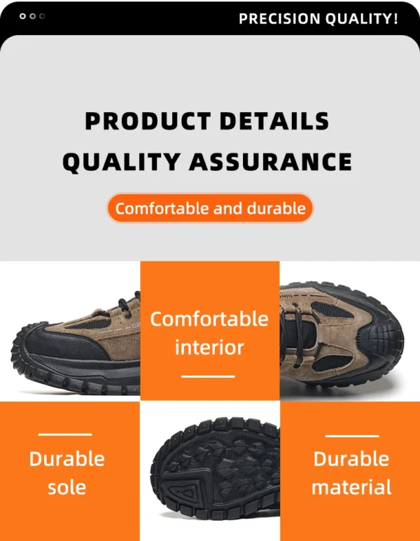 Chaussures de sécurité pour hommes avec embout en acier – Protection anti-écrasement et anti-perforation.