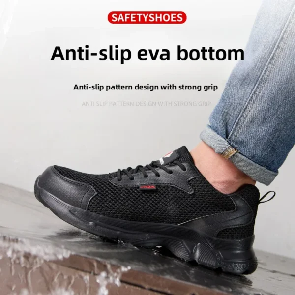 Chaussures de sécurité anti-perforation pour hommes, chaussures de travail d'été respirantes en maille, embout en plastique.