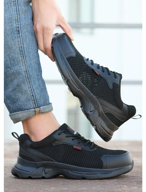Chaussures de sécurité anti-perforation pour hommes, chaussures de travail d'été respirantes en maille, embout en plastique.