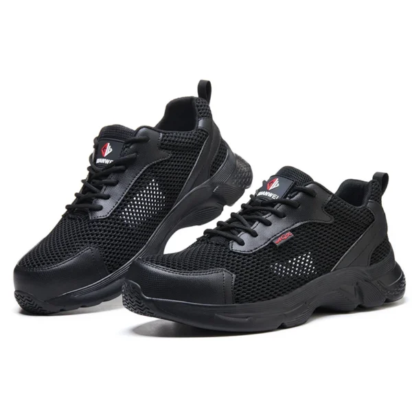 Chaussures de sécurité anti-perforation pour hommes, chaussures de travail d'été respirantes en maille, embout en plastique.