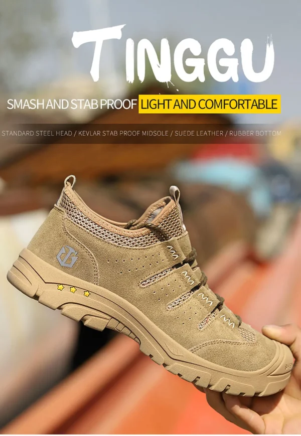 Les chaussures de sécurité pour hommes, légères, souples, confortables, respirantes et antidérapantes.