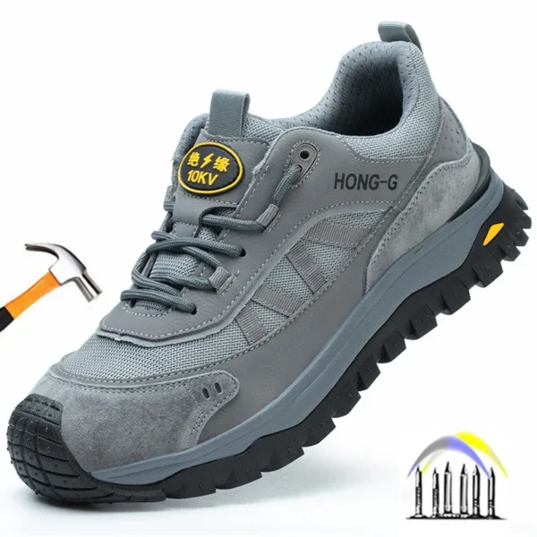 Chaussures de sécurité isolantes pour hommes avec embout en plastique, baskets de travail antidérapantes, chaussures de protection et bottes de travail anti-perforation.