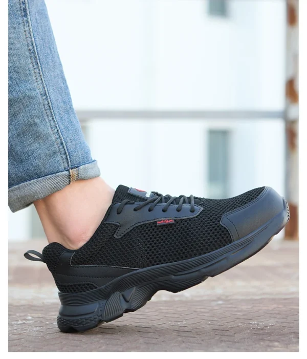 Chaussures de sécurité anti-perforation pour hommes, chaussures de travail d'été respirantes en maille, embout en plastique.