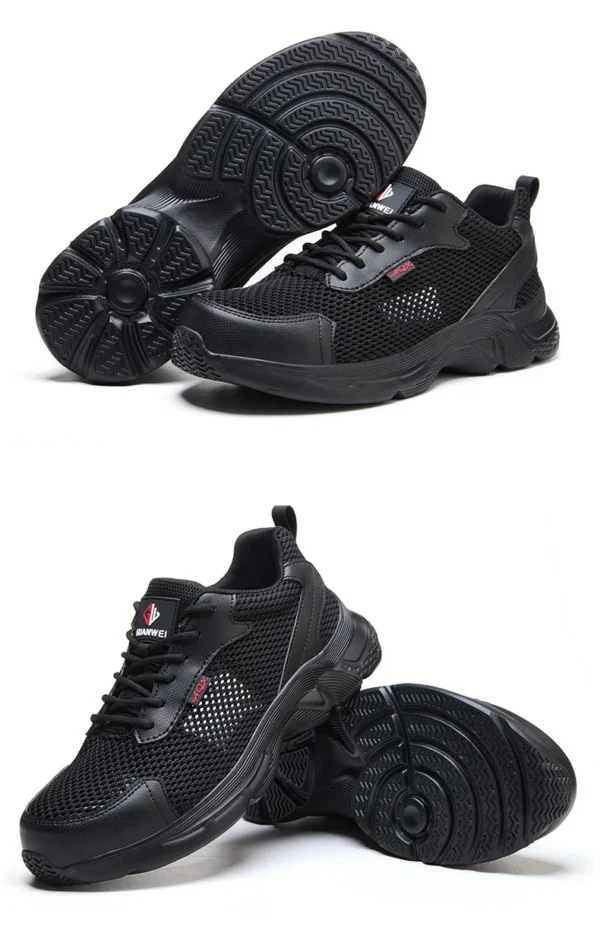 Chaussures de sécurité anti-perforation pour hommes, chaussures de travail d'été respirantes en maille, embout en plastique.