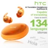 Écouteurs Bluetooth HTC NE76, mini-écouteurs invisibles avec traducteur IA pour le sommeil, écouteurs sans fil souples – Orange.