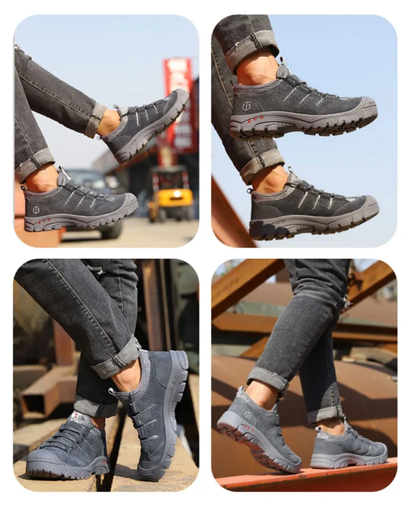 Les chaussures de sécurité pour hommes, légères, souples, confortables, respirantes et antidérapantes.