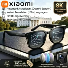 Lunettes de caméra Xiaomi 8K pour la prise de vue vidéo, traduction IA précise, appels Bluetooth, lecteur de musique, pour femmes et hommes, 8MP, lunettes de traduction