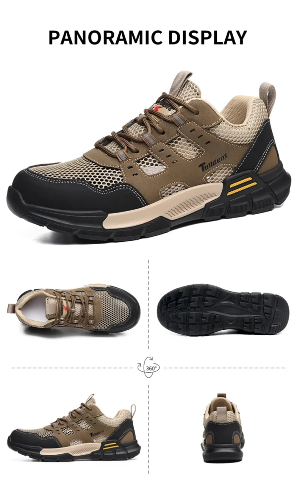 Chaussures de sécurité pour hommes, anti-écrasement et anti-perforation, légères et respirantes.