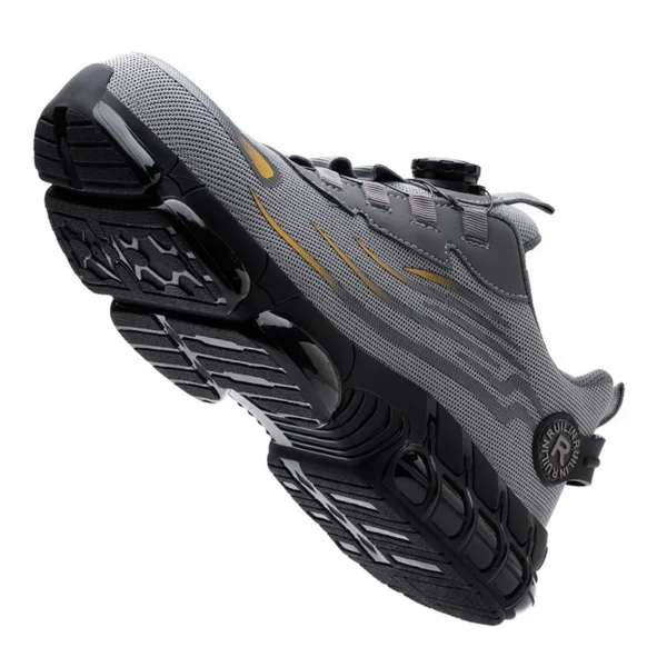 Chaussures de sécurité pour hommes avec système de serrage rotatif – Style sportif, anti-écrasement et anti-perforation