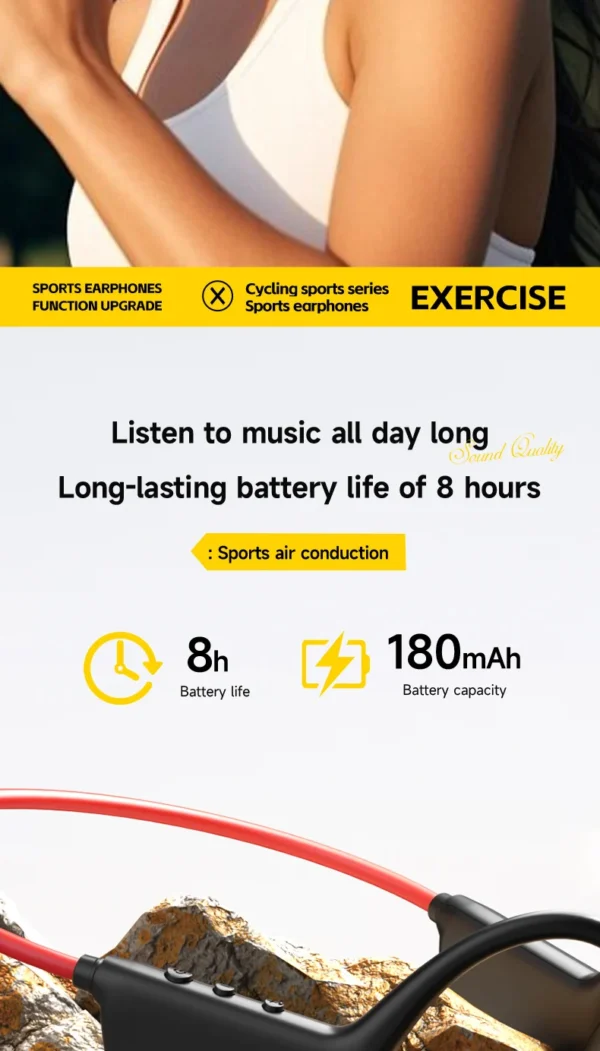 Nouveau casque sans fil Lenovo à conduction osseuse pour la natation et le sport – Bluetooth 5.4, étanche IPX8, avec microphone, idéal pour l'entraînement et le fitness.