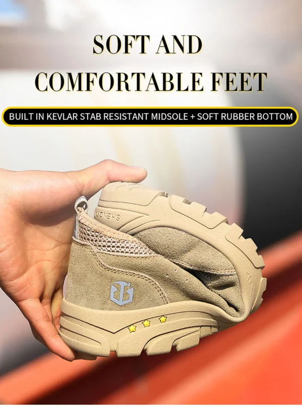 Les chaussures de sécurité pour hommes, légères, souples, confortables, respirantes et antidérapantes.