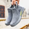 Chaussures de sécurité pour soudeurs (hommes) – Protection de travail anti-écrasement et anti-perforation, avec embout en acier.