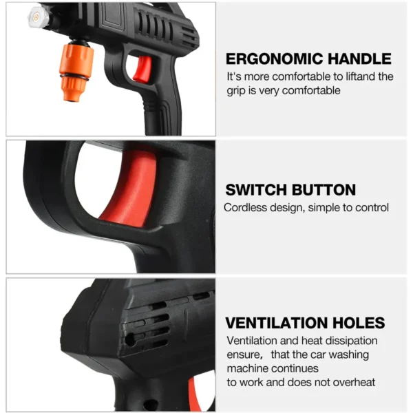 Pistolet de lavage de voiture haute pression 100 bars, sans fil, rechargeable, puissant, pour batterie Makita.