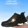 Chaussures de sécurité anti-perforation pour hommes, chaussures de travail d'été respirantes en maille, embout en plastique.