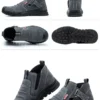 Chaussures de sécurité pour hommes en cuir véritable (croûte de cuir de vache), avec embout composite, semelle anti-perforation, propriétés antistatiques et conception adaptée au soudage ; bottes ultra-résistantes.