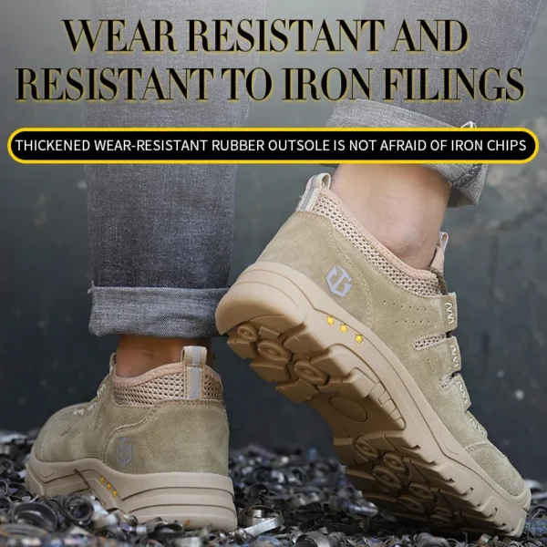 Les chaussures de sécurité pour hommes, légères, souples, confortables, respirantes et antidérapantes.