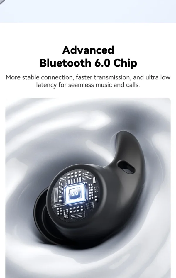 Écouteurs Bluetooth HTC NE76, mini-écouteurs invisibles avec traducteur IA pour le sommeil, écouteurs sans fil souples – Orange.