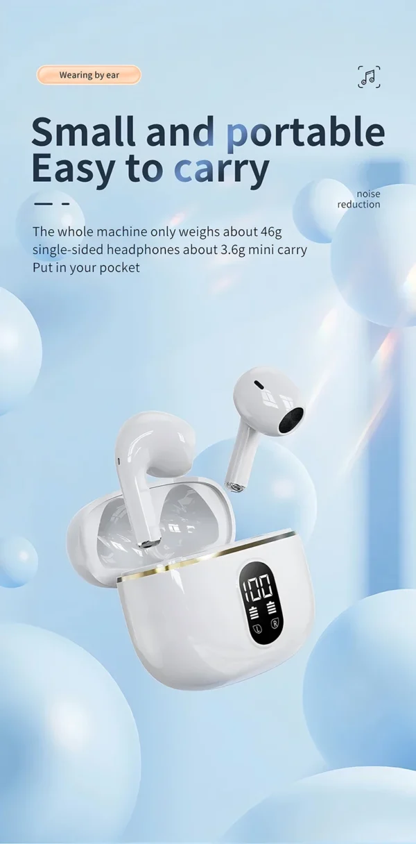 Écouteurs sans fil Bluetooth avec réduction de bruit ENC pour les appels, son stéréo Hi-Fi – Modèle Pro4s (compatible Xiaomi et AirPods)