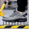 Chaussures de sécurité pour hommes à système de serrage rotatif, chaussures de travail, bottes de sécurité anti-perforation, bottes tactiques.