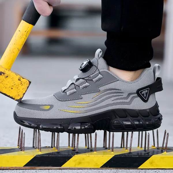 Chaussures de sécurité pour hommes à système de serrage rotatif, chaussures de travail, bottes de sécurité anti-perforation, bottes tactiques.