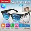 Lunettes intelligentes Lenovo avec assistant vocal IA, résolution 4K, télécommande tactile, appareil photo/vidéo, traducteur et connectivité Bluetooth sans fil.
